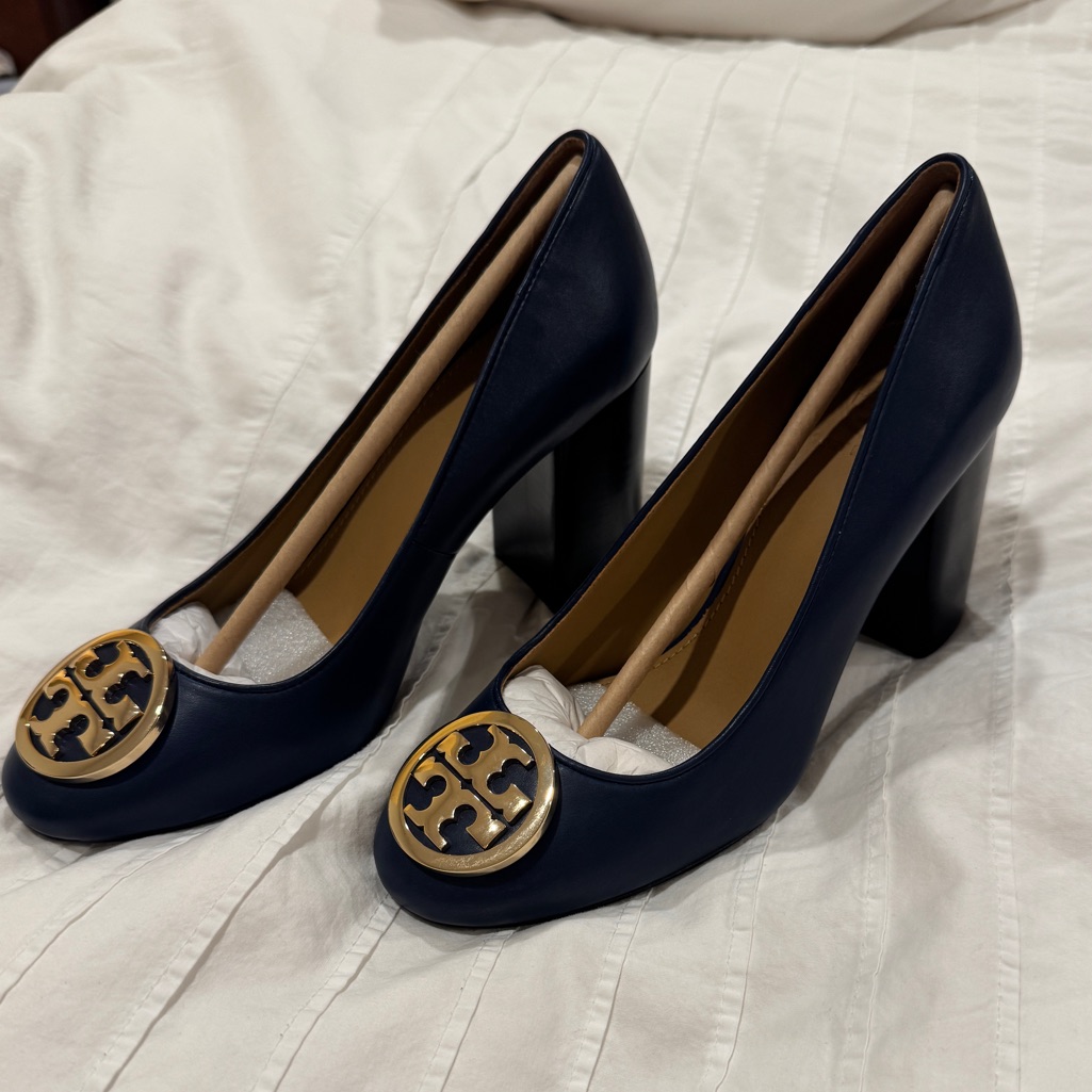 Tory Burch Dark Blue Benton 2 85mm Pump, Size 5.5